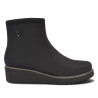Botines Treintas de mujer negros de tejido elástico con cuña y cremallera lateral