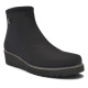 Botines Treintas de mujer negros de tejido elástico con cuña y cremallera lateral - Querol online