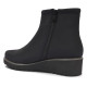 Botins Treintas de dona negres de teixit elàstic amb falca i cremallera lateral - Querol online