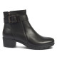 Botines planos Treintas negros con tacón ancho, hebilla decorativa y cremallera lateral - Querol online