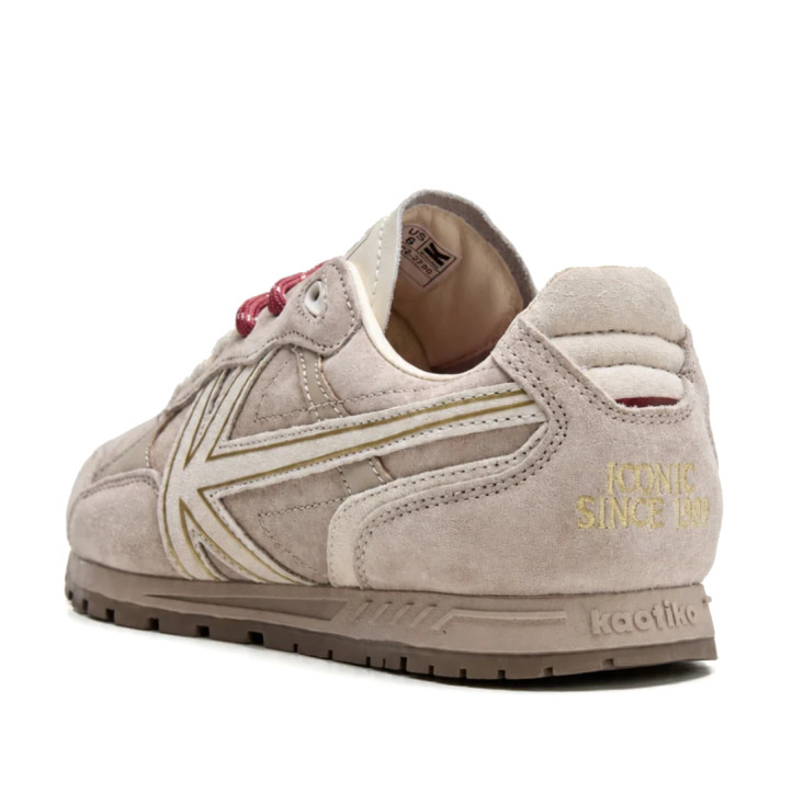 Zapatillas KAOTIKO Seattle Earth de ante y tejido en tonos tierra con detalles dorados - Querol online