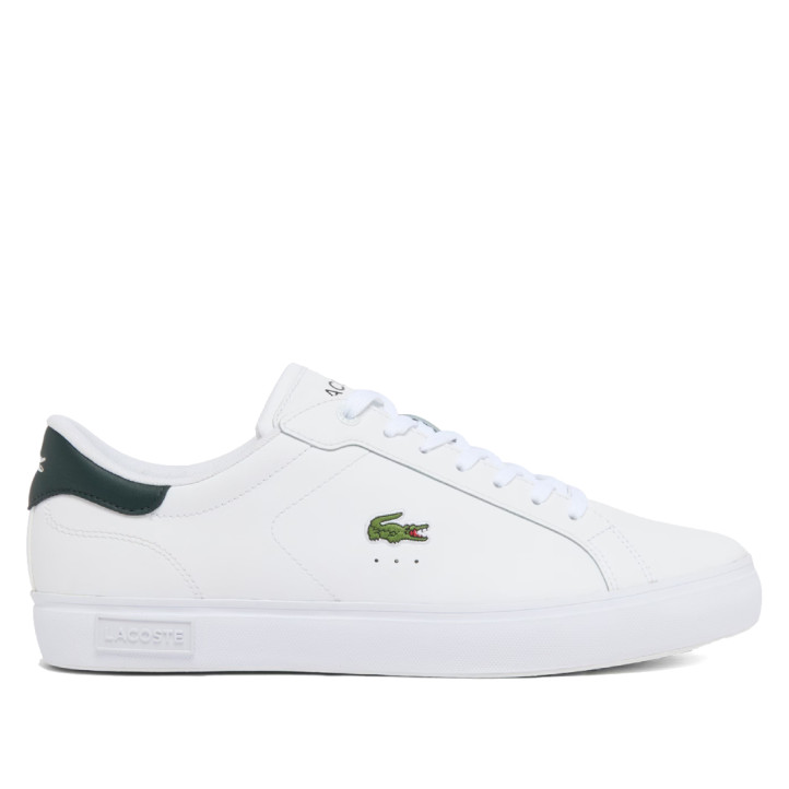 Sabatilles Lacoste Powercourt d'home blanques de pell amb detalls verd fosc - Querol online