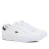 Zapatillas Lacoste Powercourt de hombre blancas de piel con detalles verde oscuro