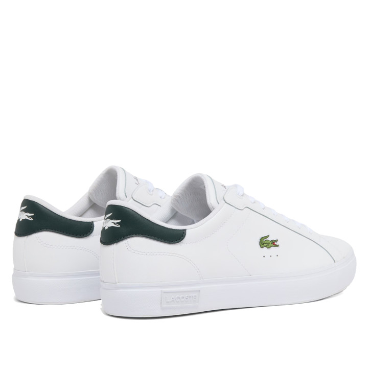 Sabatilles Lacoste Powercourt d'home blanques de pell amb detalls verd fosc - Querol online