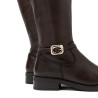 BOTAS ALTAS DE PIEL CON CREMALLERA JARA MOKA PORRONET