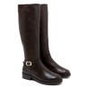 BOTAS ALTAS DE PIEL CON CREMALLERA JARA MOKA PORRONET