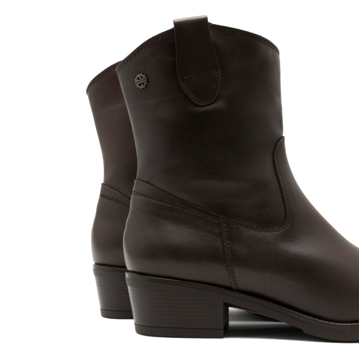 BOTINES DE PIEL CON CREMALLERA MARTA MOKA PORRONET - Querol online