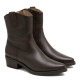 BOTINES DE PIEL CON CREMALLERA MARTA MOKA PORRONET - Querol online