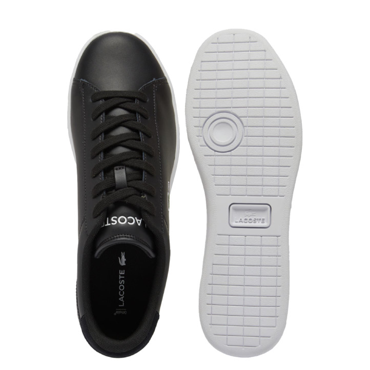 Zapatillas Lacoste Carnaby Set de hombre negras de piel con suela blanca - Querol online