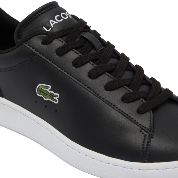 Zapatillas Lacoste Carnaby Set de hombre negras de piel con suela blanca - Querol online