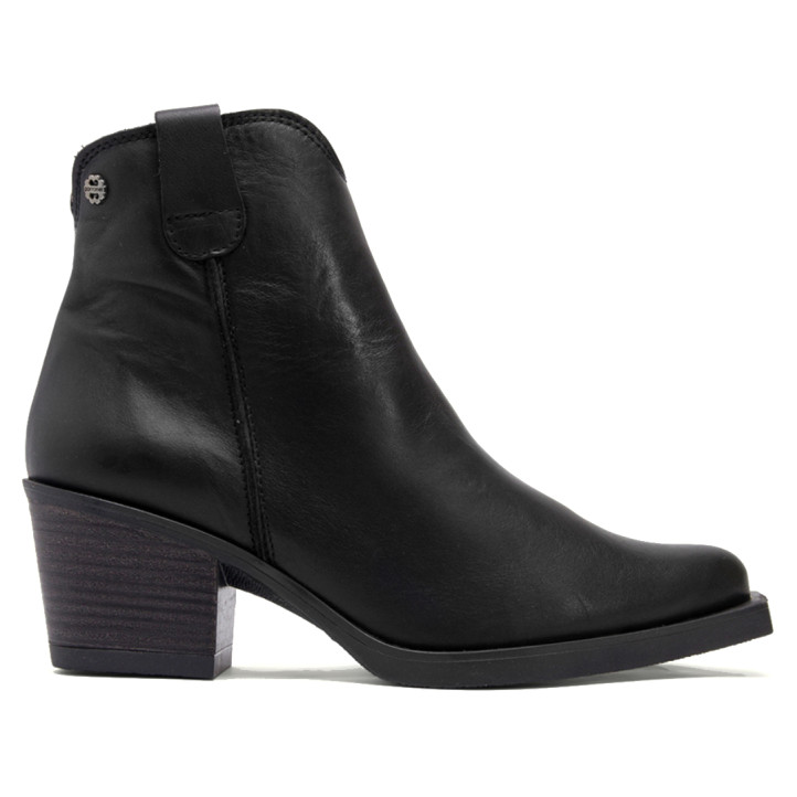 BOTINES COWBOY DE PIEL CON CREMALLERA NATALIA NEGRO PORRONET - Querol online