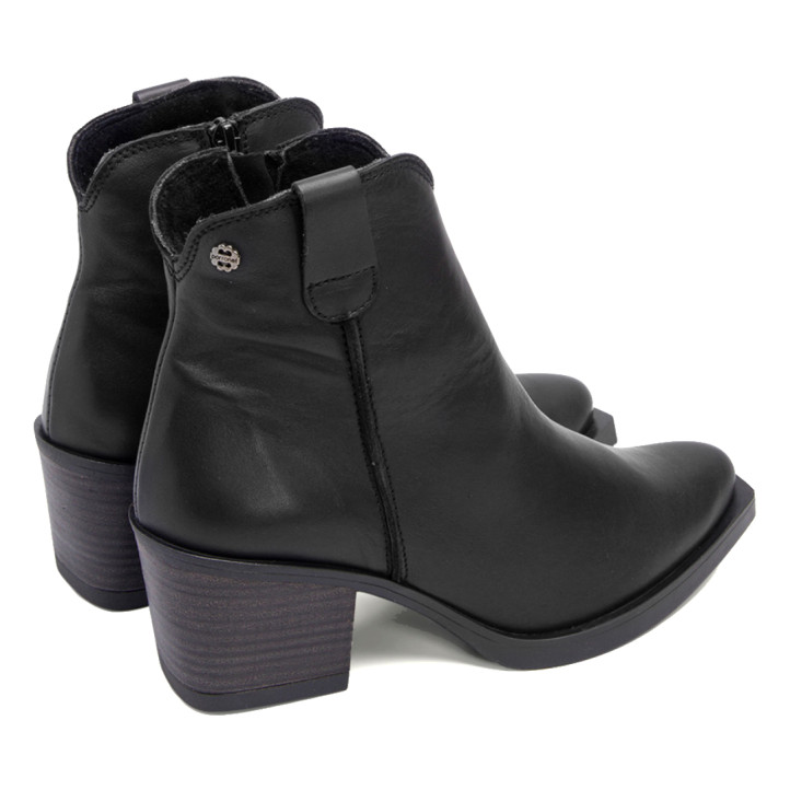 BOTINES COWBOY DE PIEL CON CREMALLERA NATALIA NEGRO PORRONET - Querol online