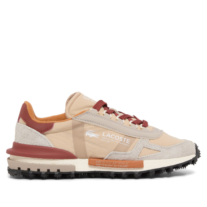 Sabatilles Lacoste Elite Active d'home beix amb camussa i detalls bordeus - Querol online