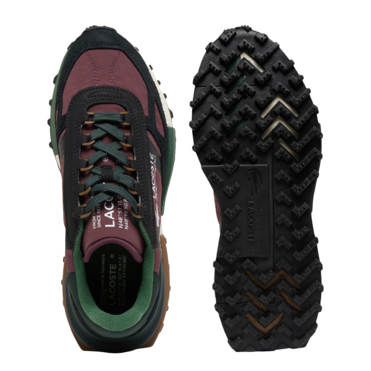 Sabatilles Lacoste Elite Active d'home bordeus amb camussa negra i detalls verds - Querol online