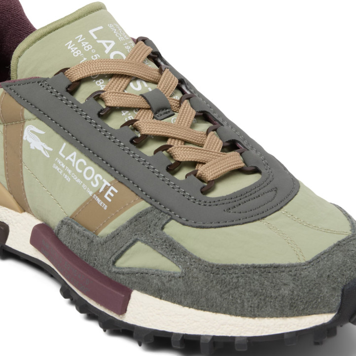 Sabatilles Lacoste Elite Active d'home verd oliva amb camussa grisa i detalls beix - Querol online
