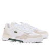 Zapatillas Lacoste Slam Break de hombre blancas de piel y ante beige con detalles verdes