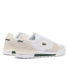 Zapatillas Lacoste Slam Break de hombre blancas de piel y ante beige con detalles verdes