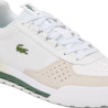 Zapatillas Lacoste Slam Break de hombre blancas de piel y ante beige con detalles verdes