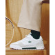Zapatillas Lacoste Slam Break de hombre blancas de piel y ante beige con detalles verdes - Querol online