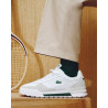 Sabatilles Lacoste Slam Break d'home blanques de pell i camussa beix amb detalls verds