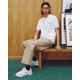 Sabatilles Lacoste Slam Break d'home blanques de pell i camussa beix amb detalls verds - Querol online