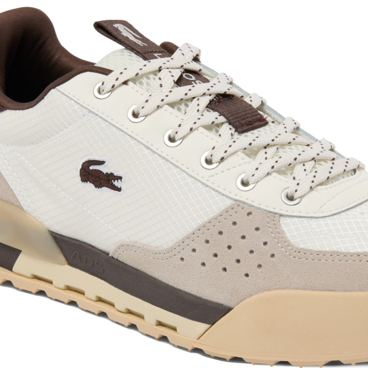 Sabatilles Lacoste Slam Break d'home blanques de teixit ripstop i camussa beix amb detalls mar - Querol online
