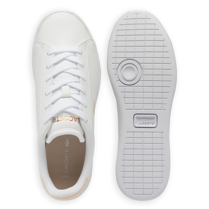 Zapatillas Lacoste Carnaby Set infantiles blancas con detalles en oro rosa - Querol online