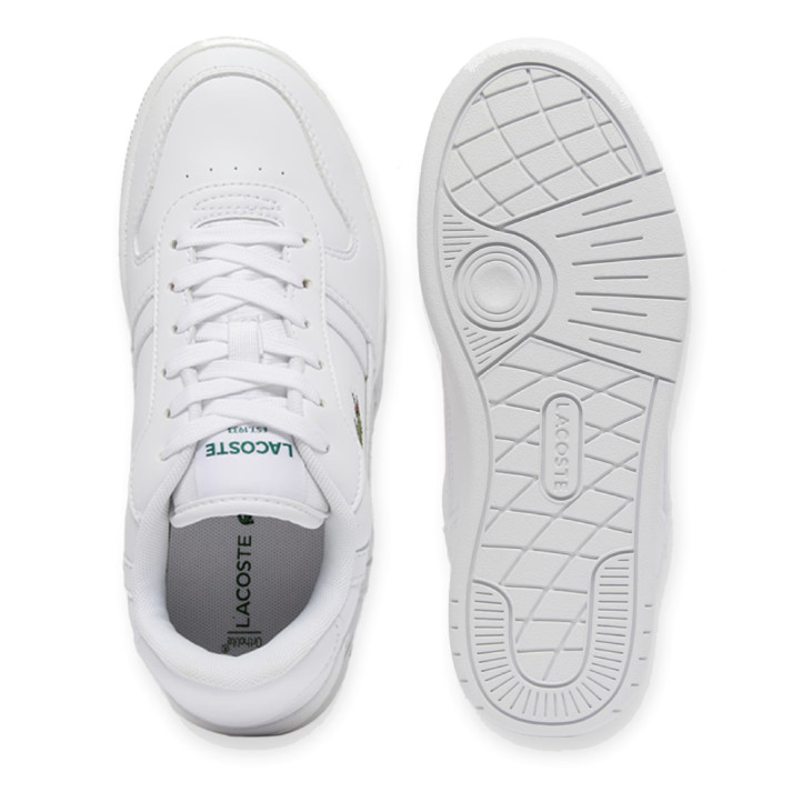 Zapatillas Lacoste T-Clip Set infantiles blancas con cocodrilo verde y estilo retro - Querol online