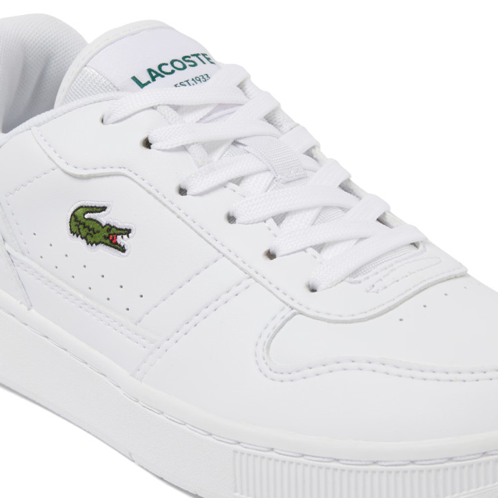 Zapatillas Lacoste T-Clip Set infantiles blancas con cocodrilo verde y estilo retro - Querol online