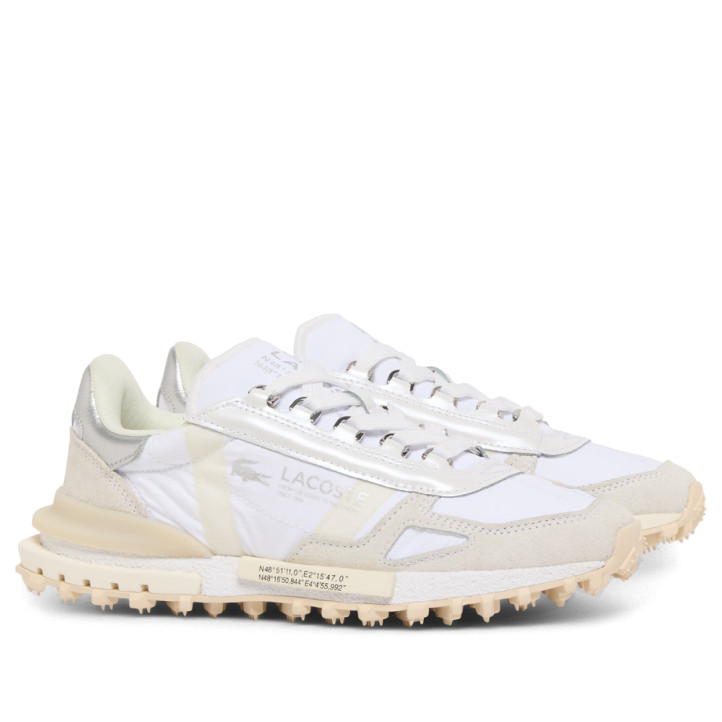Sabatilles Lacoste Elite Active de dona blanques amb detalls metal·litzats i sola beix - Querol online