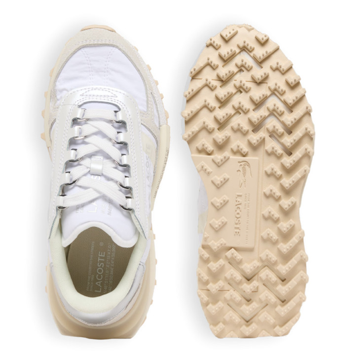 Sabatilles Lacoste Elite Active de dona blanques amb detalls metal·litzats i sola beix - Querol online