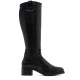 BOTAS DE PIEL DE TACÓN CON CREMALLERA OLIVIA NEGRO PORRONET - Querol online