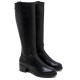 BOTAS DE PIEL DE TACÓN CON CREMALLERA OLIVIA NEGRO PORRONET - Querol online
