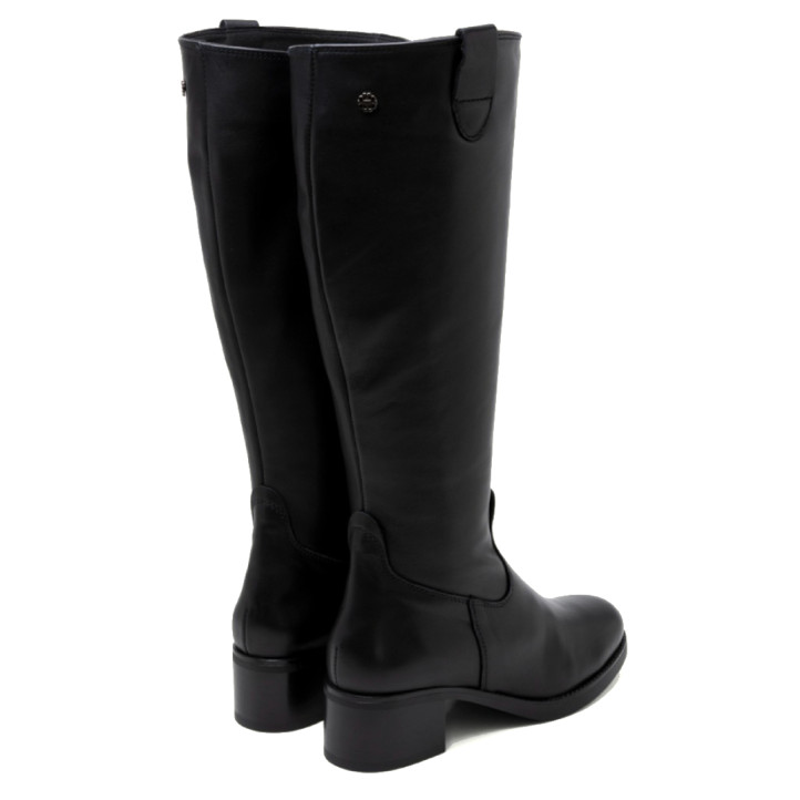 BOTAS DE PIEL DE TACÓN CON CREMALLERA OLIVIA NEGRO PORRONET - Querol online