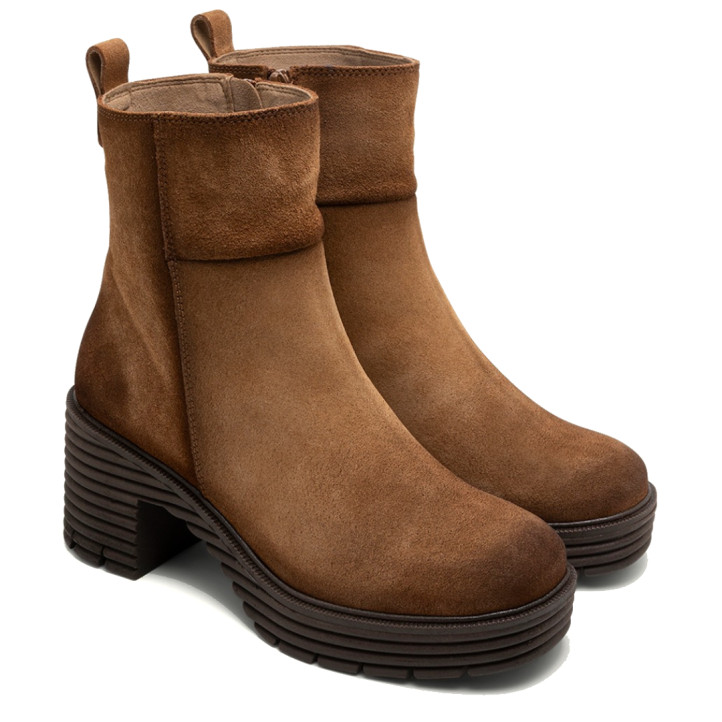 BOTAS DE SERRAJE CON CREMALLERA SALMA CUERO PORRONET - Querol online