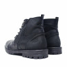 Botins Lobo Atlas negres de pell amb cordons i cremallera lateral