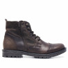 Botines Lobo Atlas marrones de piel con cordones y cremallera lateral