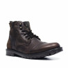Botines Lobo Atlas marrones de piel con cordones y cremallera lateral
