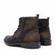 Botines Lobo Atlas marrones de piel con cordones y cremallera lateral - Querol online
