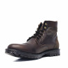 Botines Lobo Atlas marrones de piel con cordones y cremallera lateral