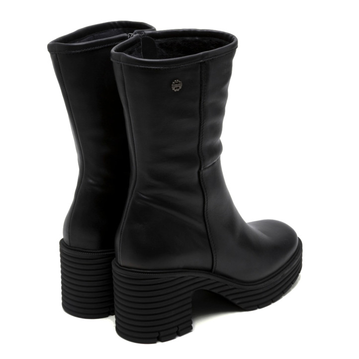 BOTAS DE PIEL CON CREMALLERA SONIA NEGRO PORRONET - Querol online