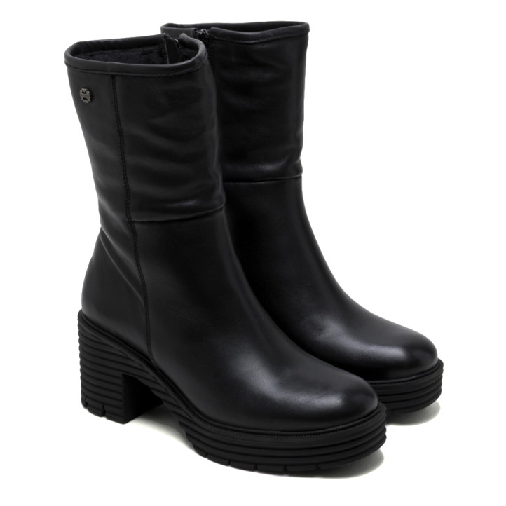 BOTAS DE PIEL CON CREMALLERA SONIA NEGRO PORRONET - Querol online