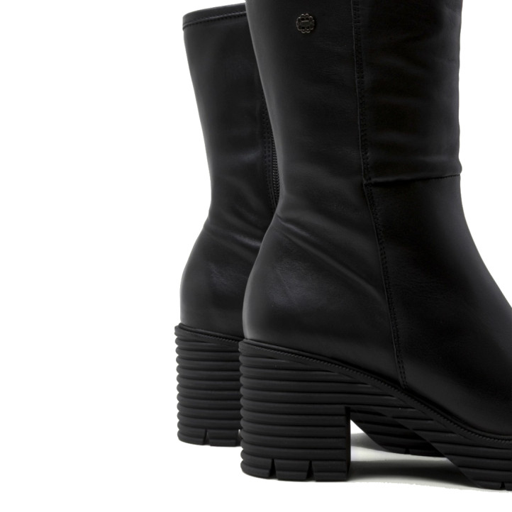 BOTAS DE PIEL CON CREMALLERA SONIA NEGRO PORRONET - Querol online