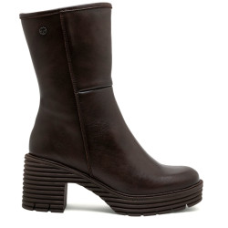 BOTAS DE PIEL CON CREMALLERA SONIA MOKA PORRONET - Querol online