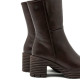 BOTAS DE PIEL CON CREMALLERA SONIA MOKA PORRONET - Querol online