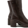 BOTAS DE PIEL CON CREMALLERA SONIA MOKA PORRONET
