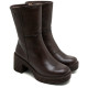 BOTAS DE PIEL CON CREMALLERA SONIA MOKA PORRONET - Querol online