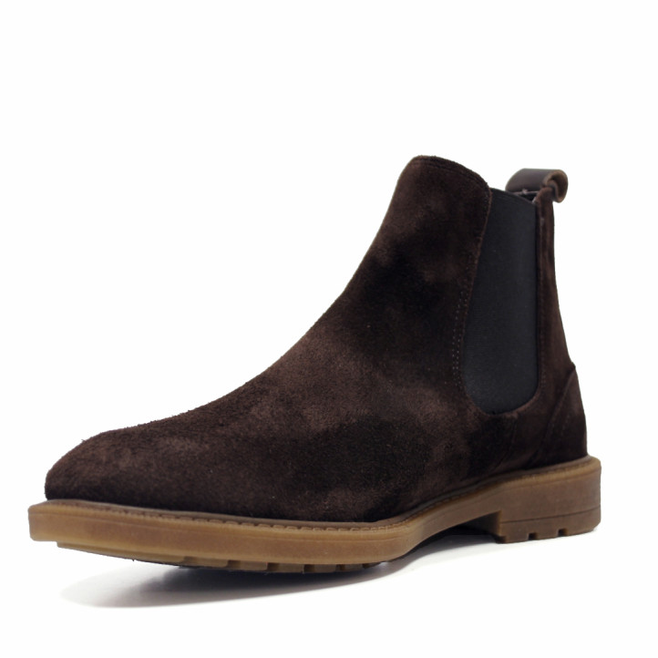 Mocasins Lobo Como d'home negres de pell amb antifaç clàssic - Querol online