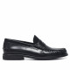 Mocasines Lobo Como de hombre negros de piel con antifaz clásico - Querol online