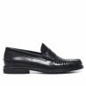 Mocasines Lobo Como de hombre negros de piel con antifaz clásico